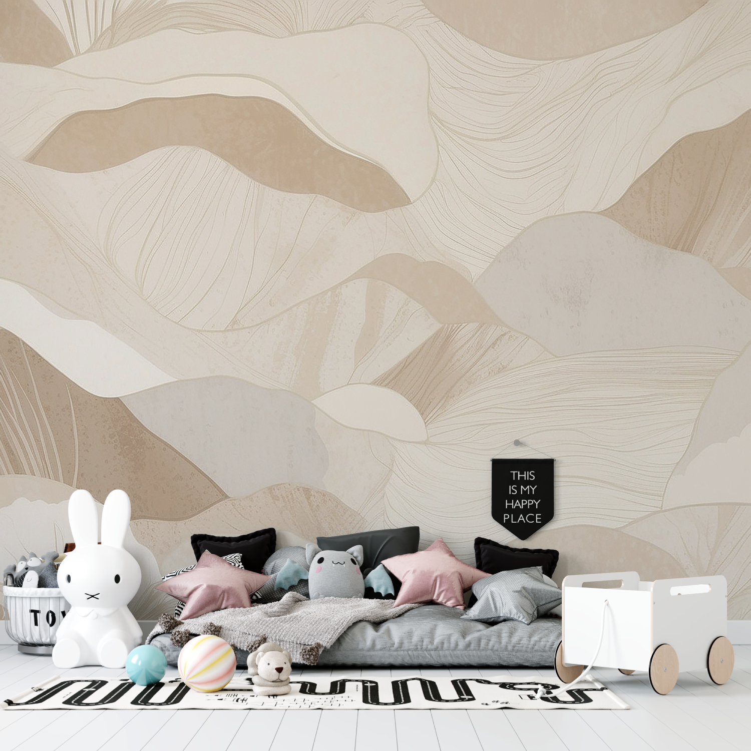 Beige Design Kids Wallpaper | Murals Wallpaper