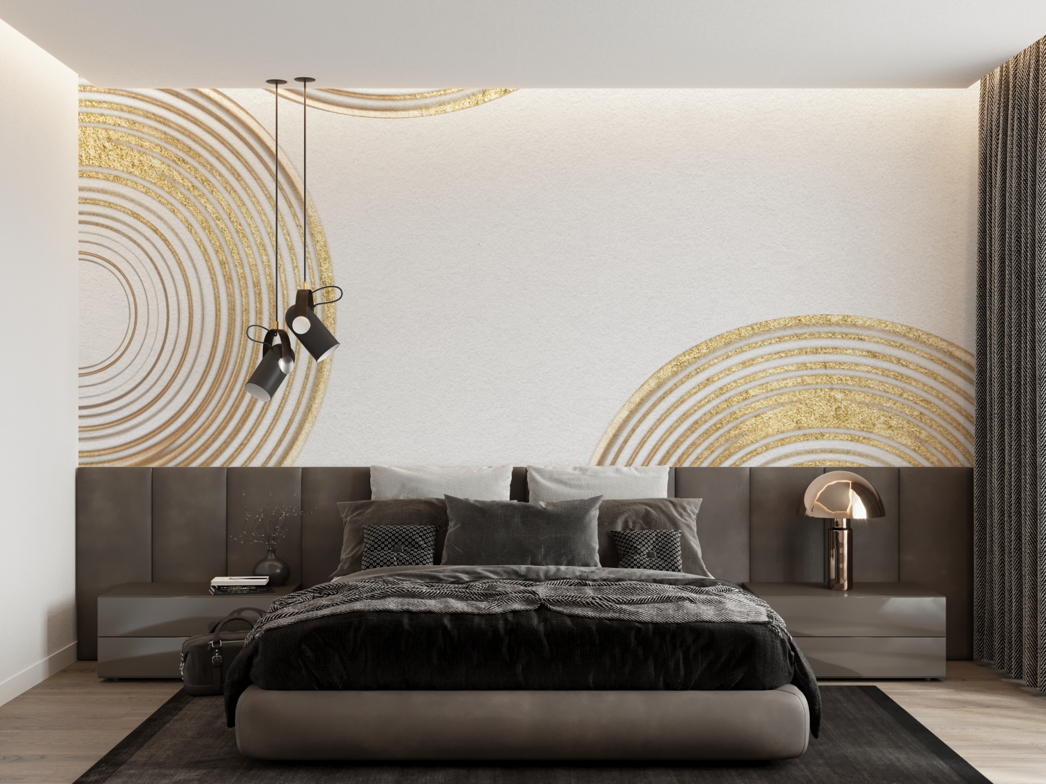 Gold Round Wallpaper Bathroom | Murals Wallpaper