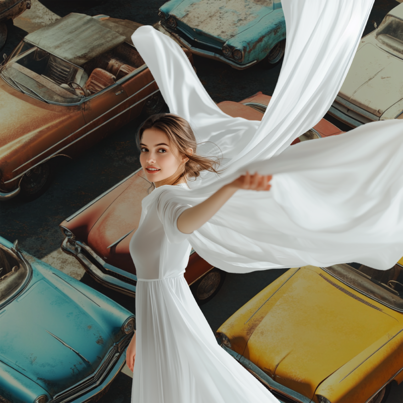 Vintage Car Trompe L'Oeil Wallpaper | Murals Wallpaper