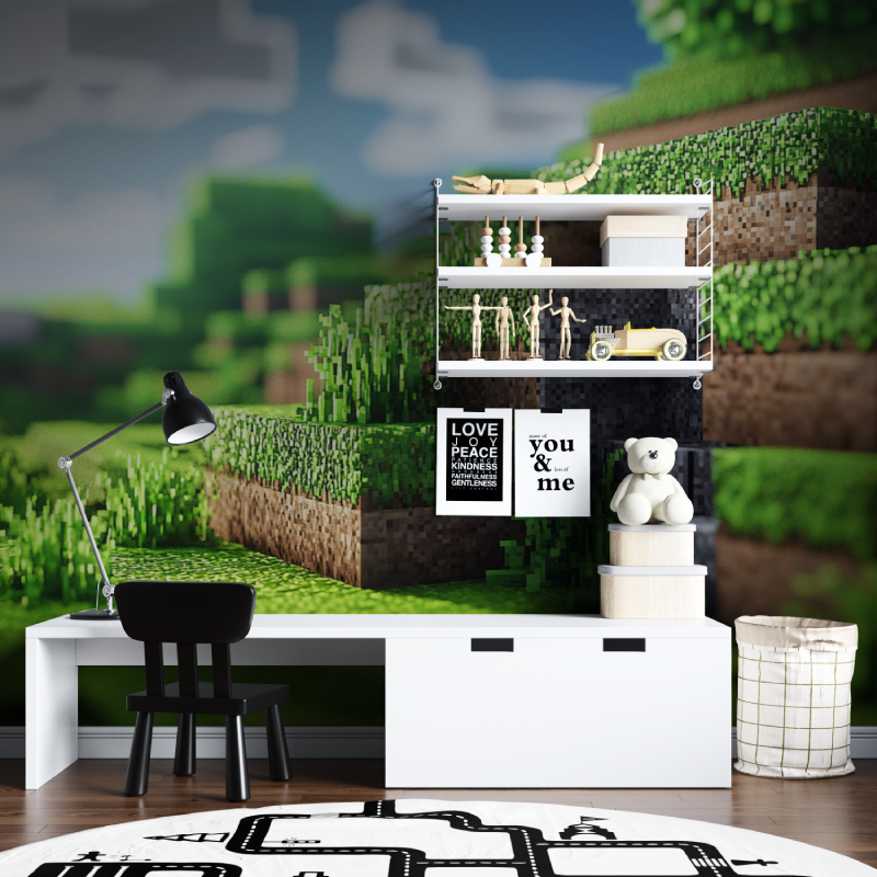 Minecraft-Tapisserie-Tapisserie-Schlafzimmer-Ados