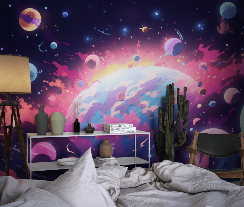 Nebula and Planets Wall Mural Wallpaper | Murals Wallpaper
