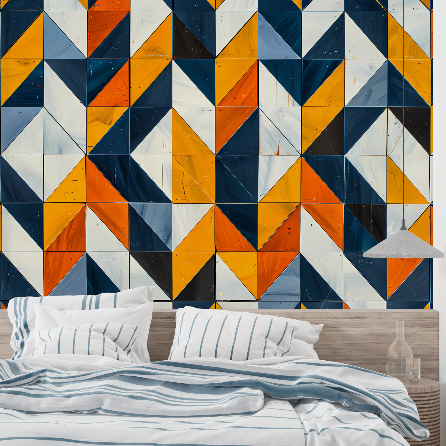 Geometric Pattern Orange Wallpaper | Murals Wallpaper