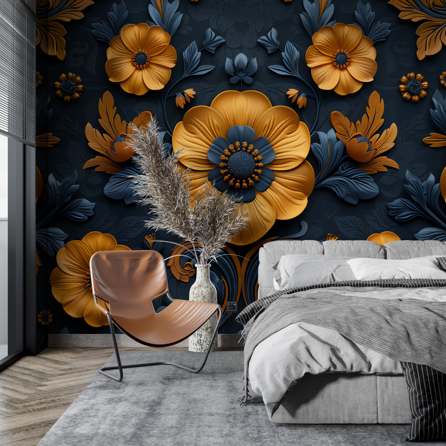 Orange and Blue Petrol Wallpaper | Murals Wallpaper