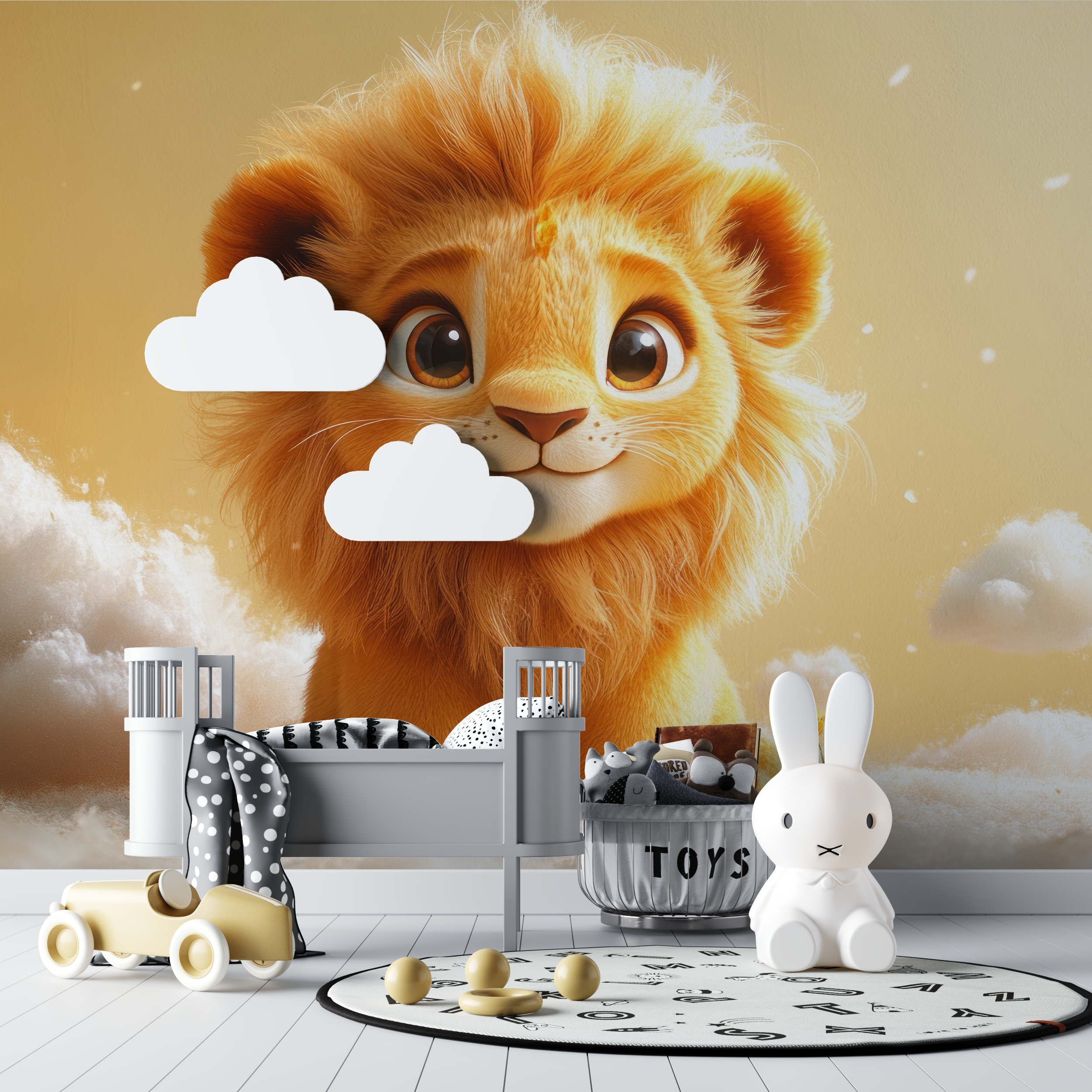 Lion and Clouds Wallpaper | Murals Wallpaper