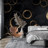 Black and Gold Round Wallpaper | Murals Wallpaper