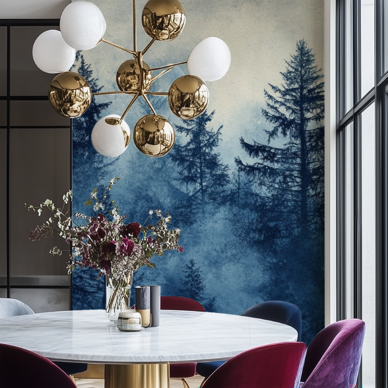 Night Blue Tree Wallpaper | Murals Wallpaper