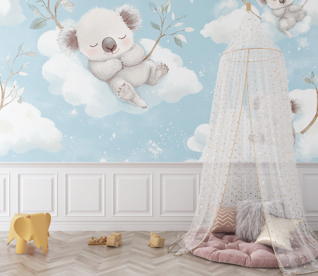 Sleepy Koala in a Cloud Wallpaper | Murals Wallpaper