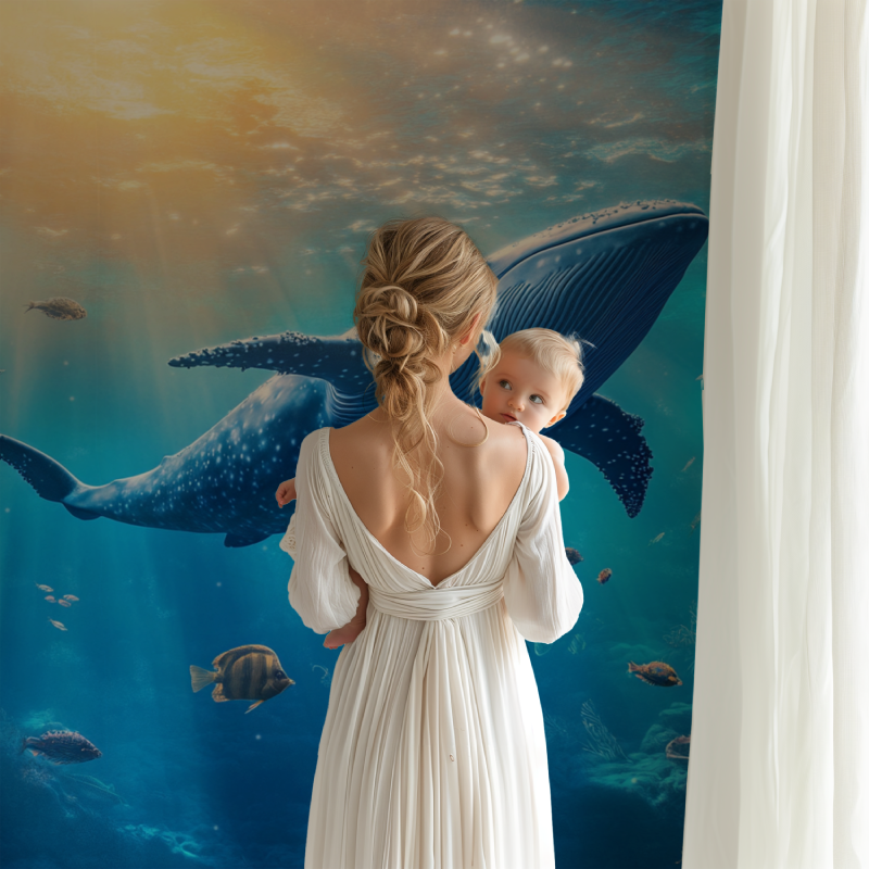 Whale and Ocean Themed Wallpaper | Murals Wallpaper