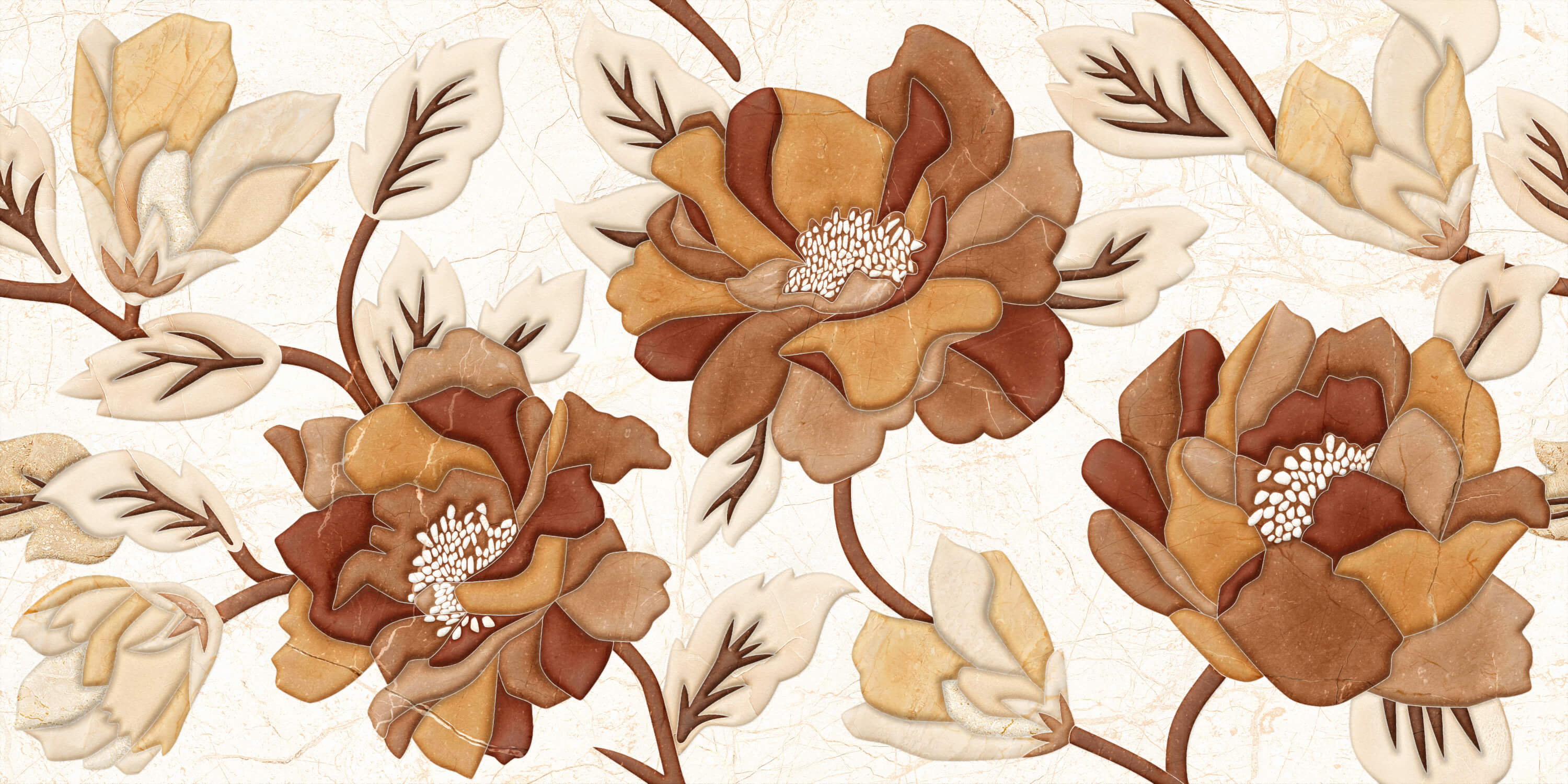 Terracotta Flower Wallpaper | Murals Wallpaper