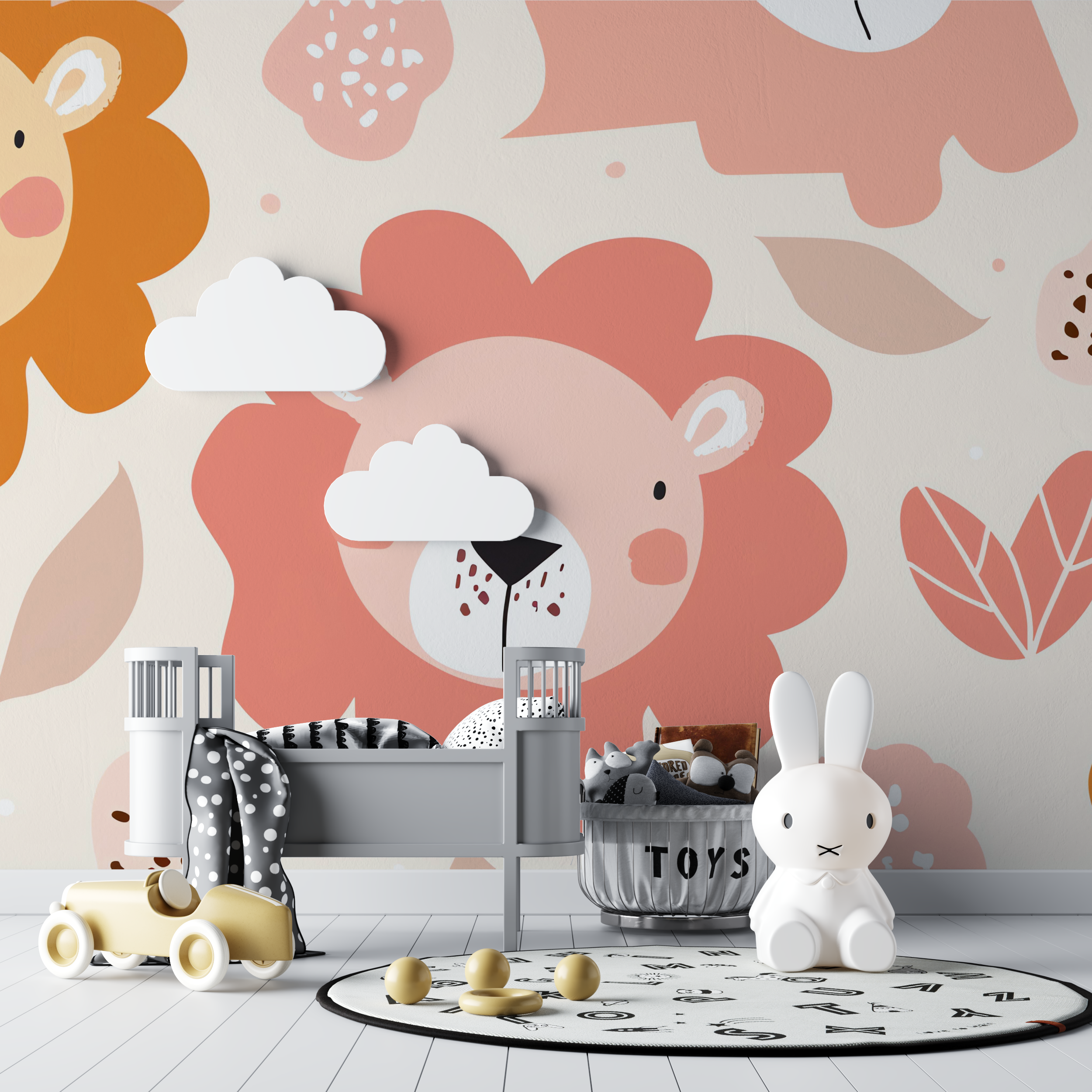 Lion and Pastel Colors Wallpaper | Murals Wallpaper