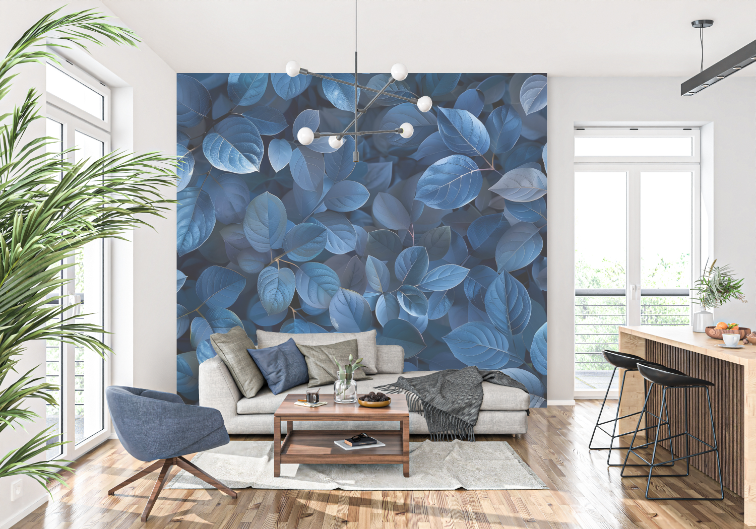 Non-Woven Blue Wallpaper | Murals Wallpaper