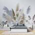 Cocooning leaf 3d mural wallpaper tete de lit