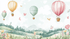 Hot Air Balloon and Countryside Wallpaper | Murals Wallpaper
