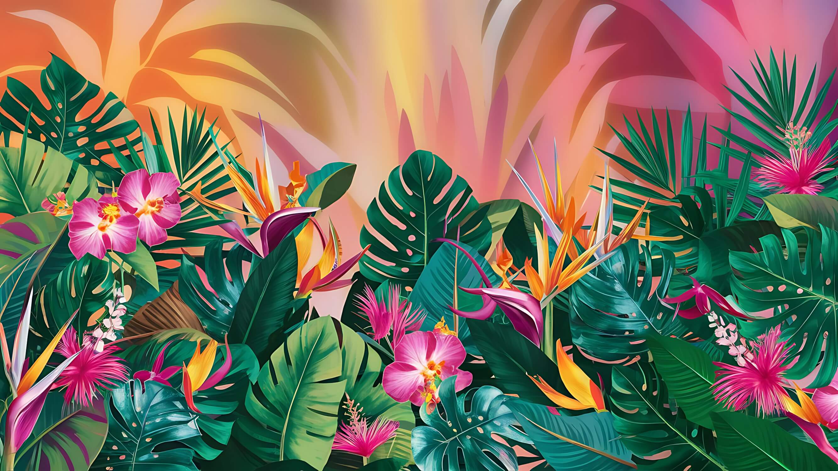 Colorful Tropical Mural Wallpaper | Murals Wallpaper