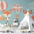 Fox and Hot Air Balloon Wallpaper | Murals Wallpaper