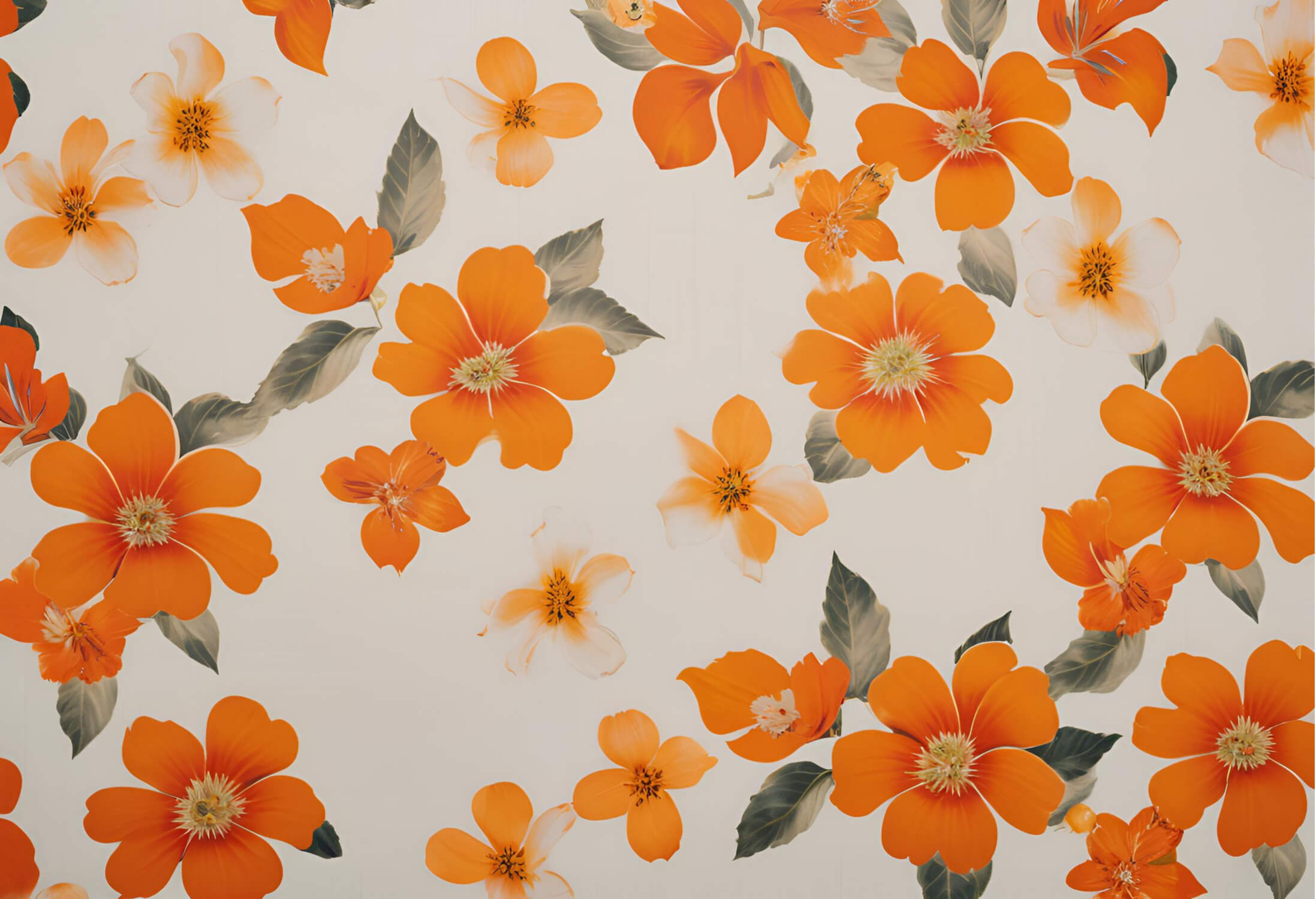 Orange Flower Wallpaper | Murals Wallpaper