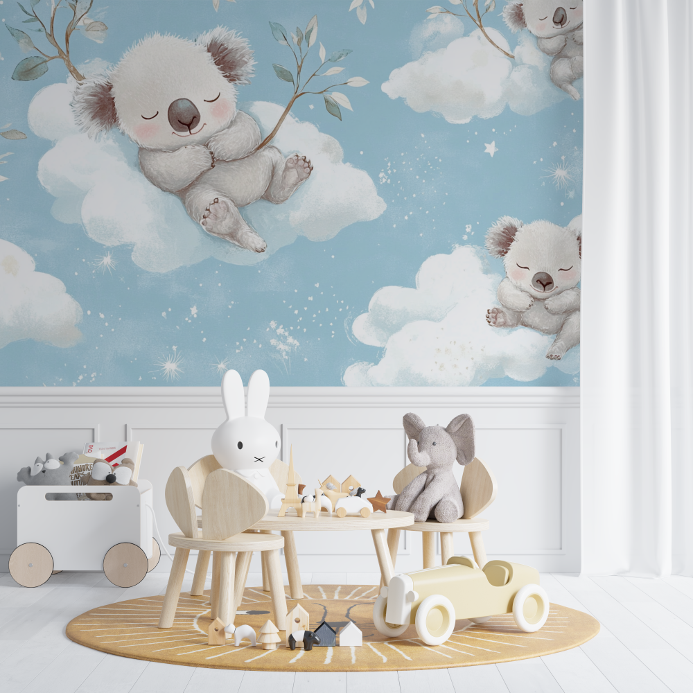 Sleepy Koala in a Cloud Wallpaper | Murals Wallpaper