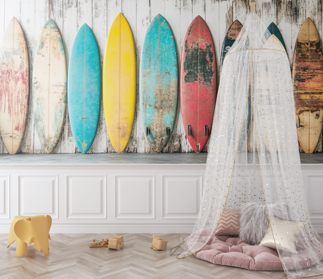Papier peint ado classique surf vintage bebe