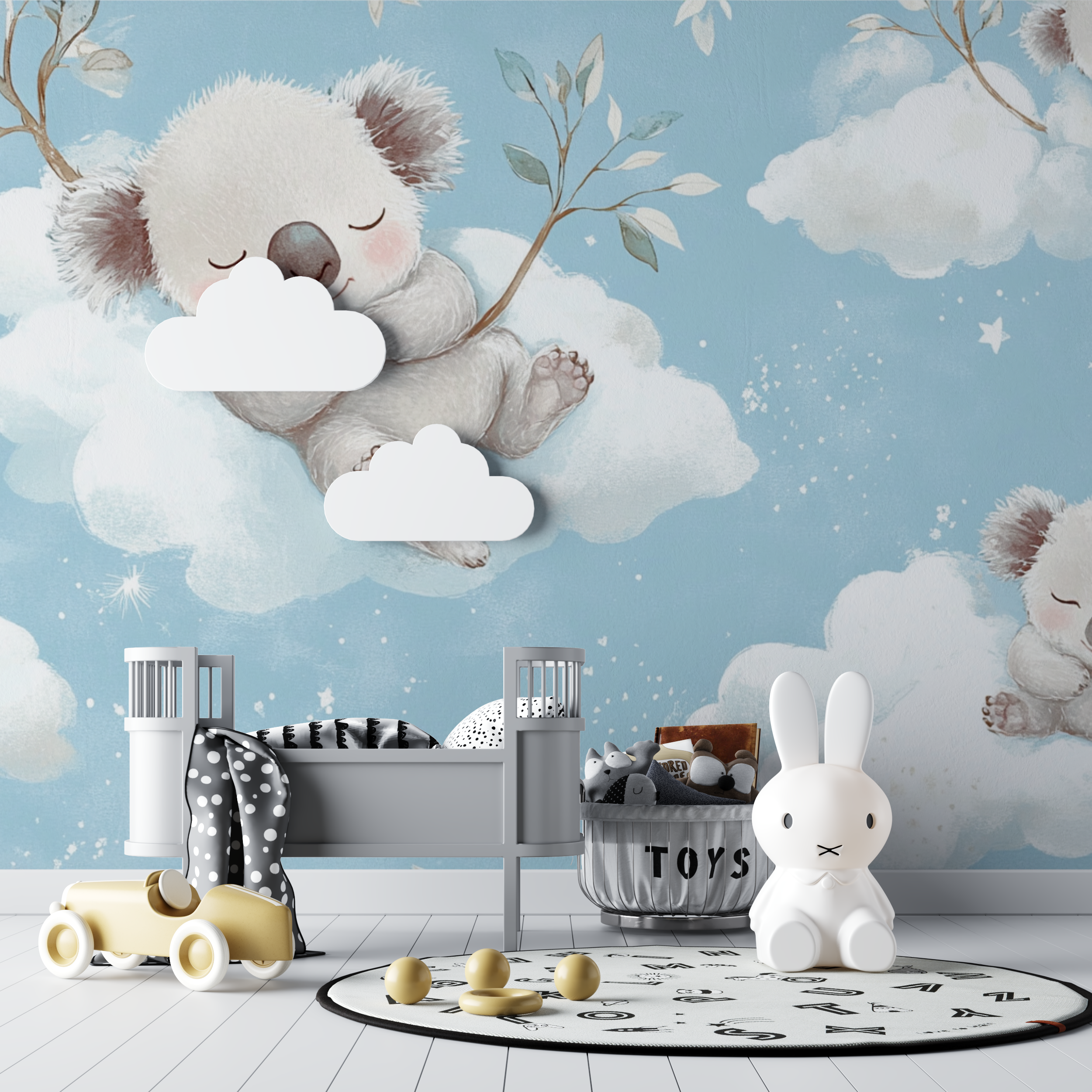 Sleepy Koala in a Cloud Wallpaper | Murals Wallpaper