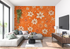 Vintage Orange Flowers Wallpaper | Murals Wallpaper