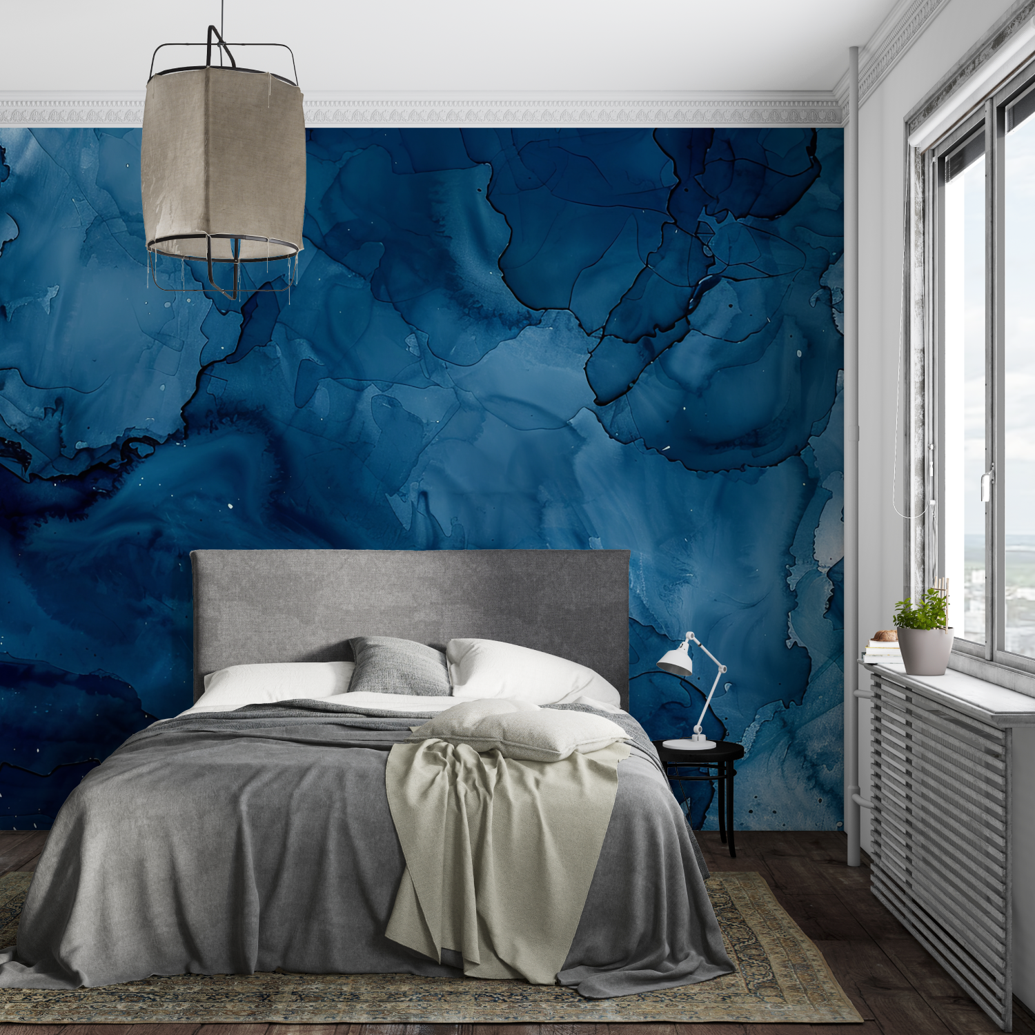 Papier Peint Bleu Marine – Panorama-Wandbild