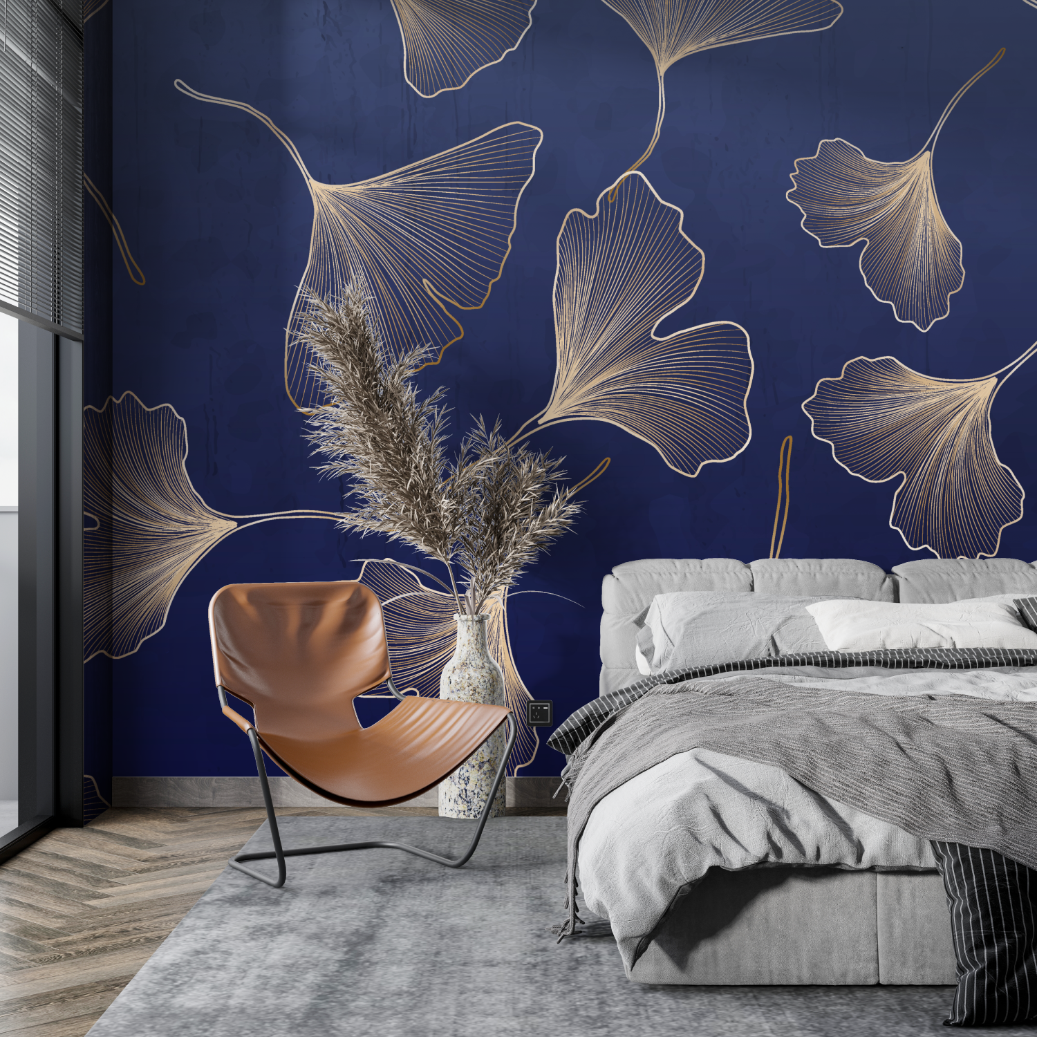 Blue Ginkgo Wallpaper | Murals Wallpaper