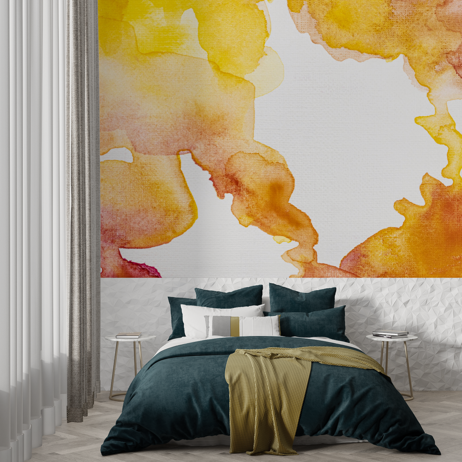 Watercolor Orange Wallpaper | Murals Wallpaper