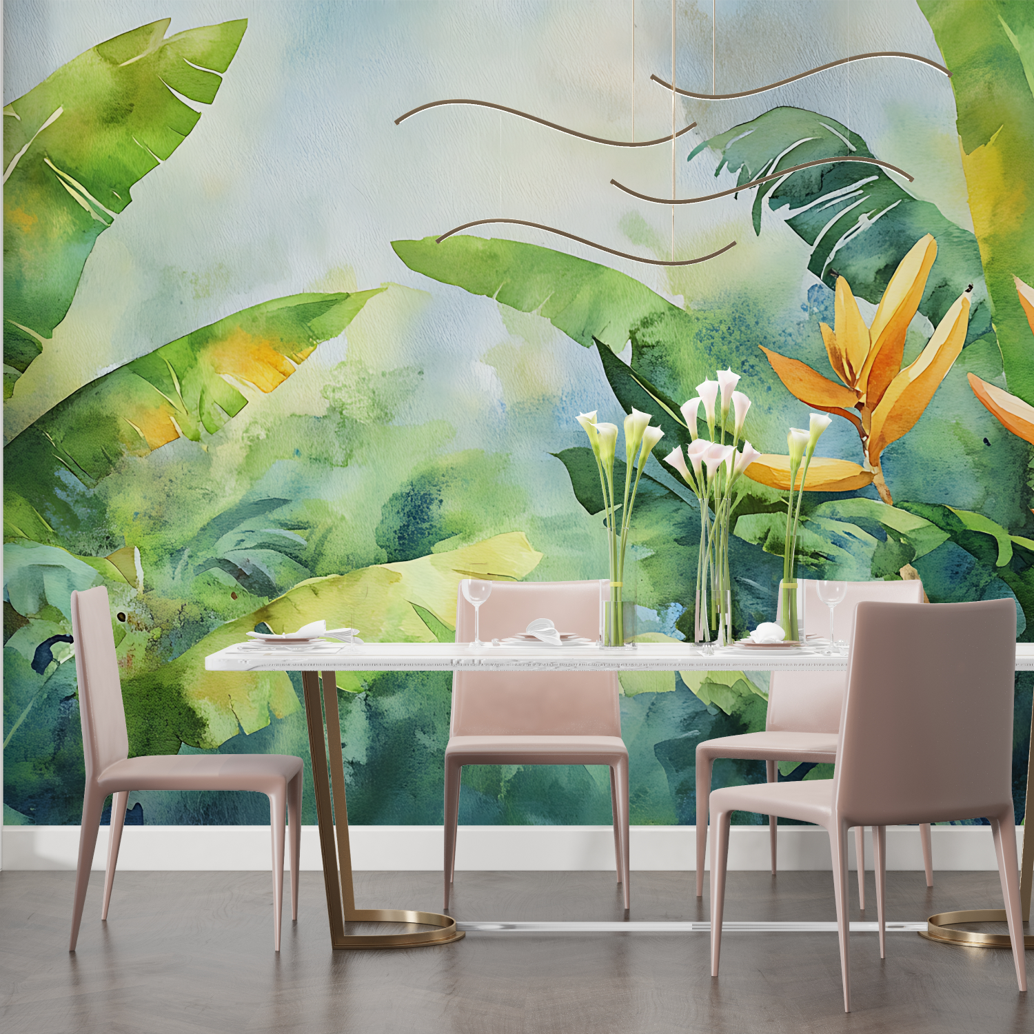 Tropical Jungle Watercolor Wallpaper | Murals Wallpaper