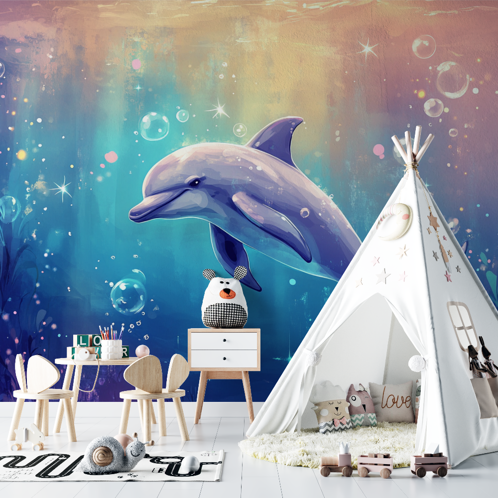 Marine Wallpaper My Friendly Dolphin | Murals Wallpaper
