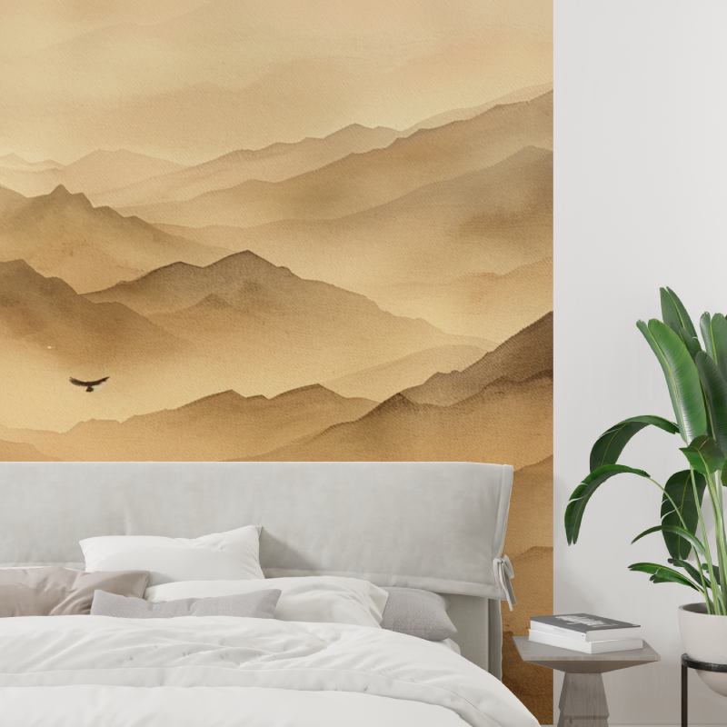 Terracotta Mountain in Fog Wallpaper | Murals Wallpaper