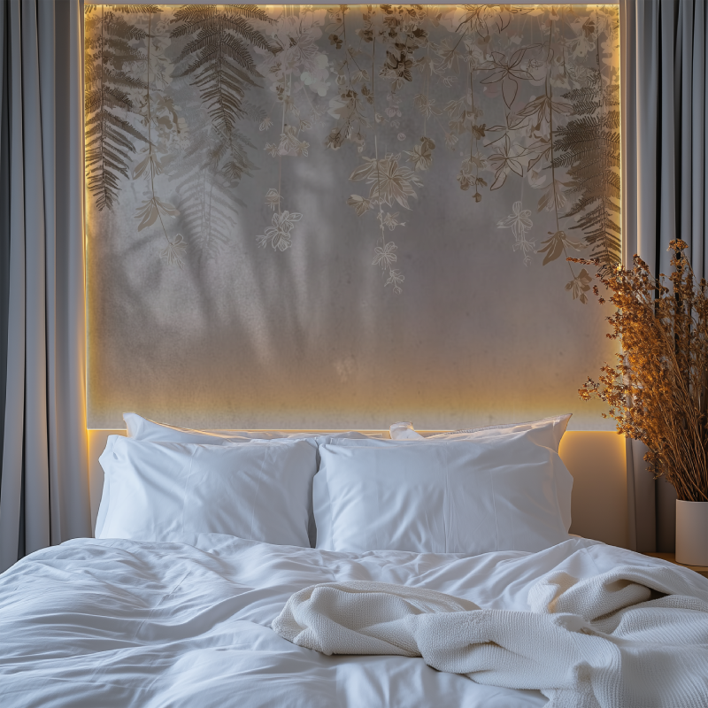 Beige gold leaf mural wallpaper chambre premium