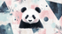 Panda and Geometric Patterns Wallpaper | Murals Wallpaper