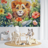 Watercolor Lion and Foliage Wallpaper | Murals Wallpaper