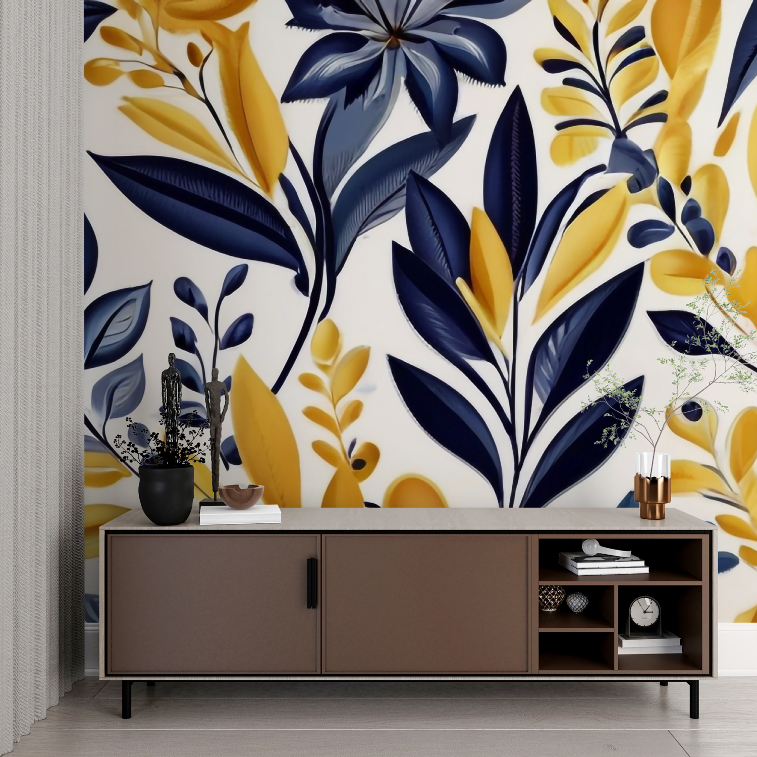 Blue Yellow Wallpaper | Murals Wallpaper