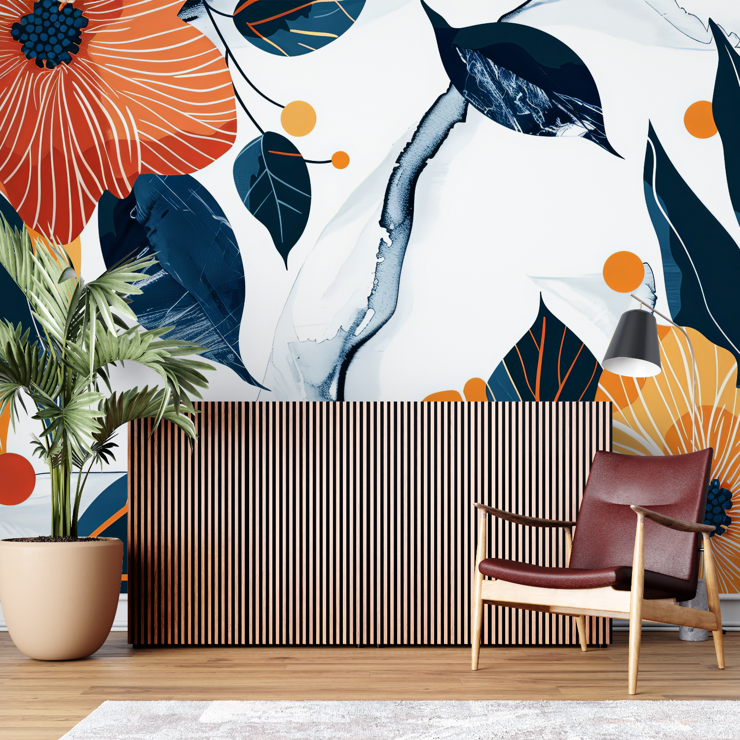 Blue and Orange Wallpaper | Murals Wallpaper