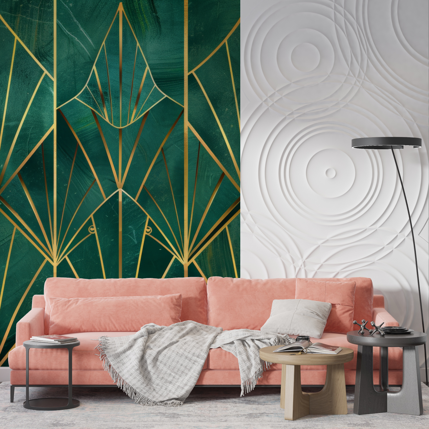 Papier Peint Vert Art Deco - Entwurf
