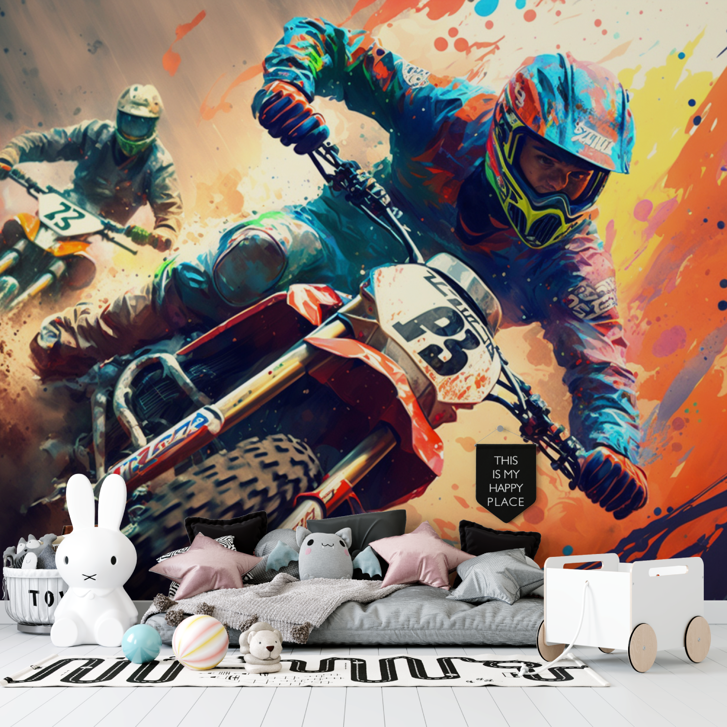 Graffiti Motocross Wall Mural Wallpaper | Murals Wallpaper