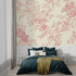Toile de Jouy Red Floral Wallpaper | Murals Wallpaper