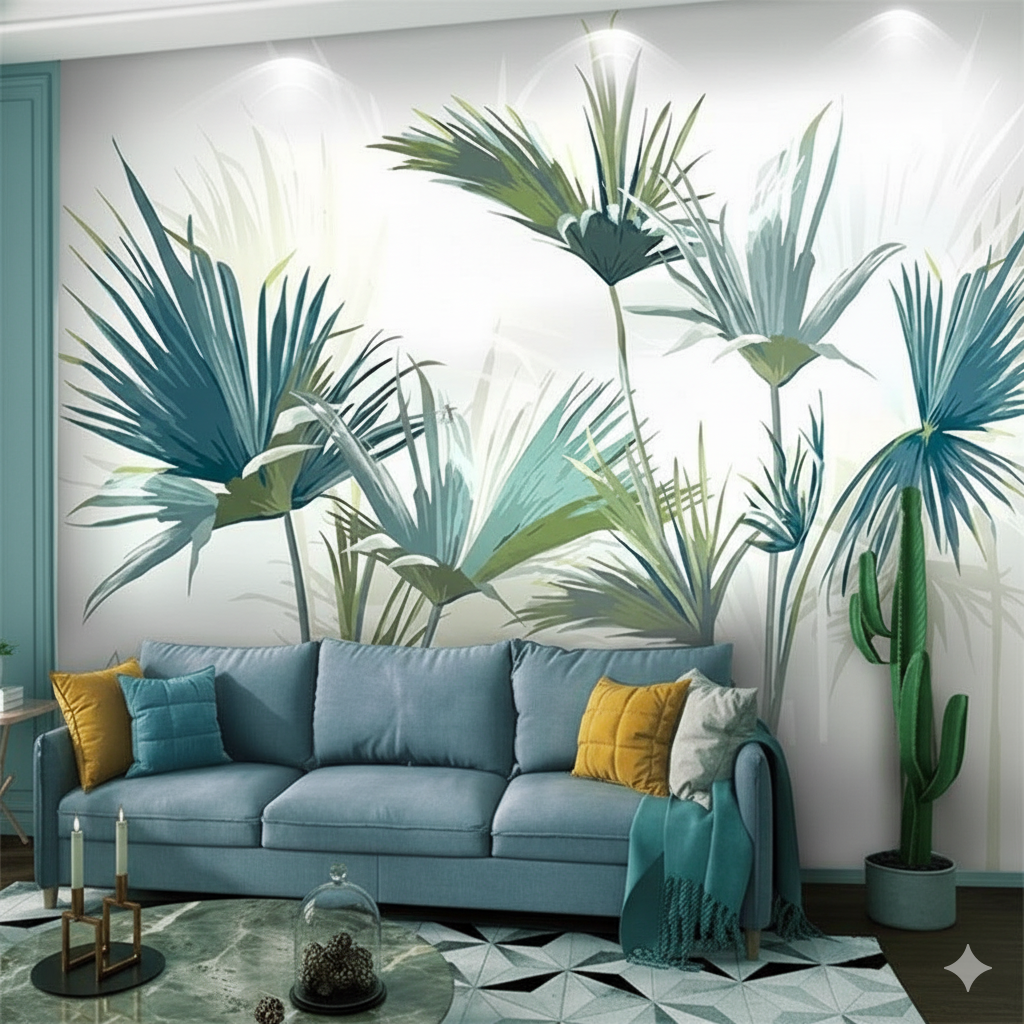 Green Foliage Jungle Mural Wallpaper