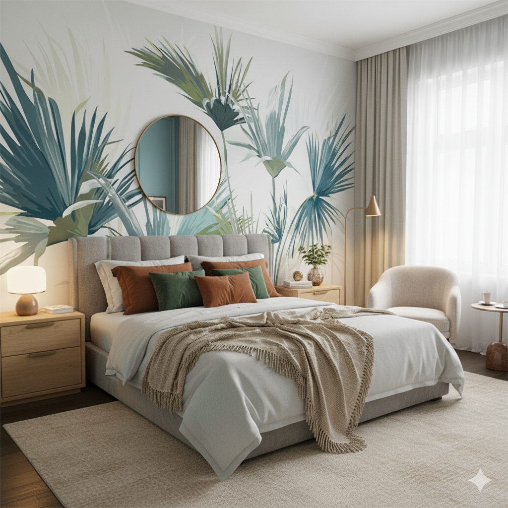 Green Foliage Jungle Mural Wallpaper