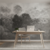 Black and White Deep Forest Mural Wallpaper