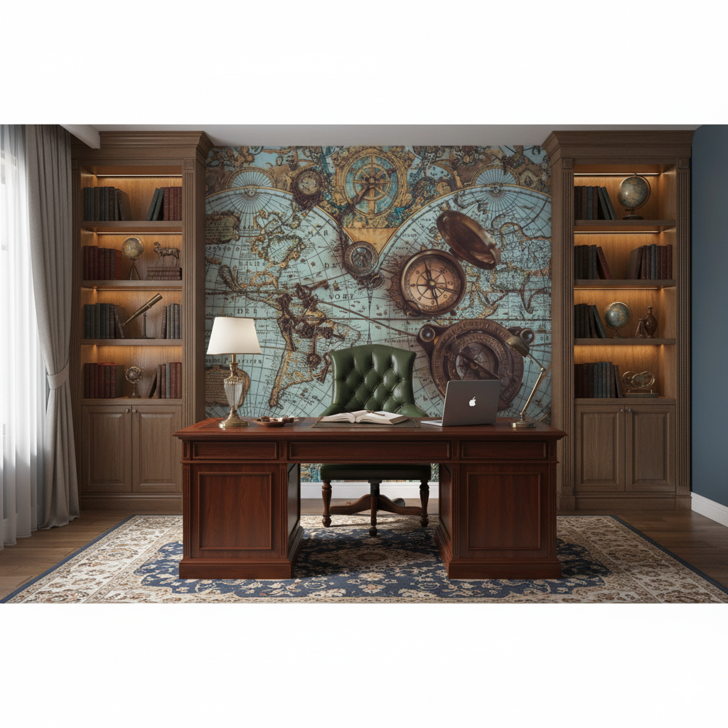 Mural Industrial Wallpaper World Map