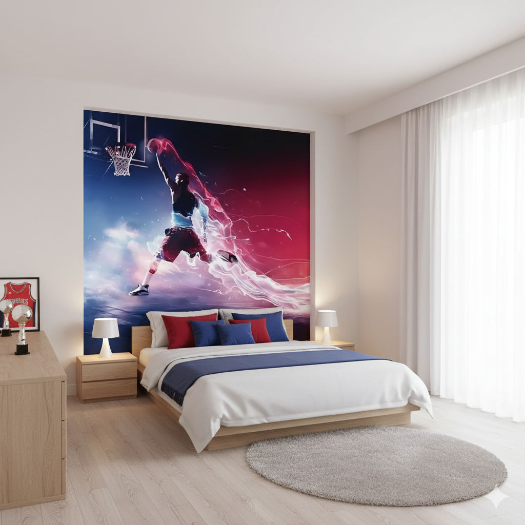 Wandteppich mit Basketballmotiv