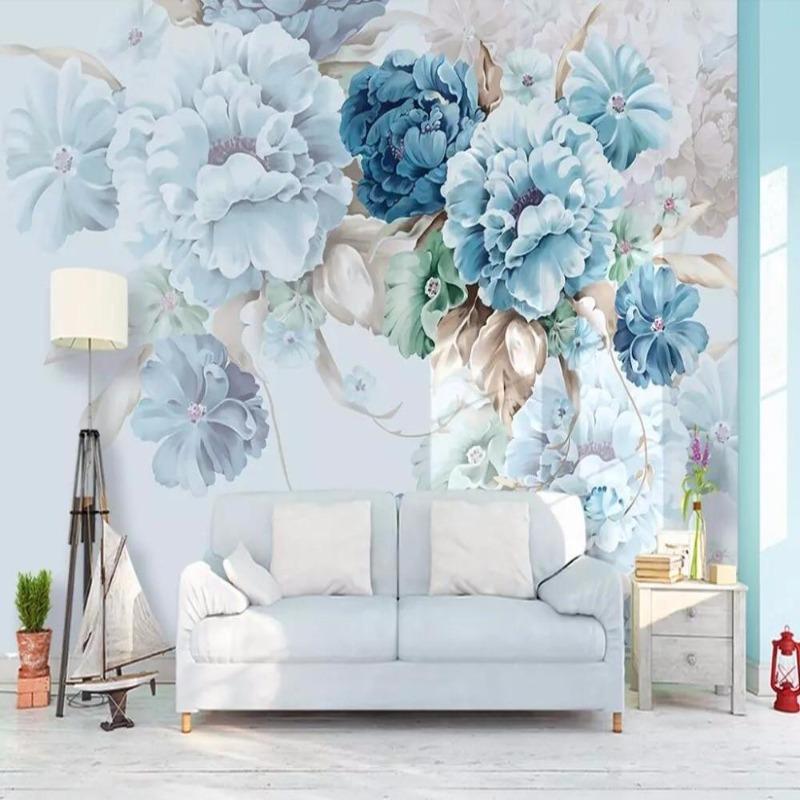 Pastel Blue Flower Wallpaper | Murals Wallpaper