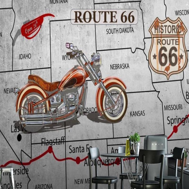 Route 66 Motorbikercycle Wallpaper | Murals Wallpaper