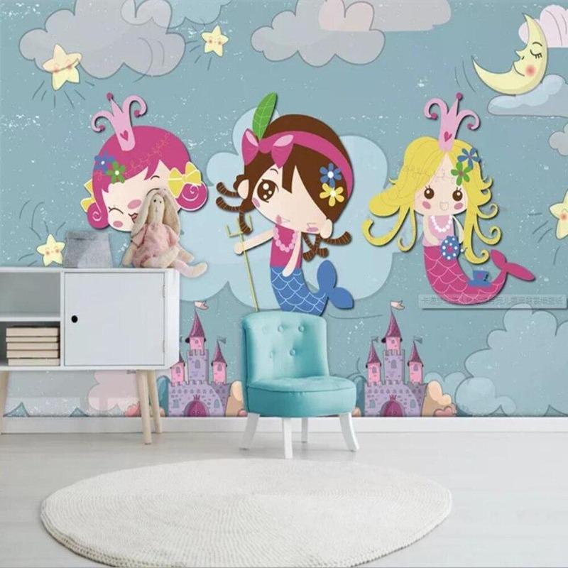 Classic Girl Wallpaper Seemaid Trio | Murals Wallpaper