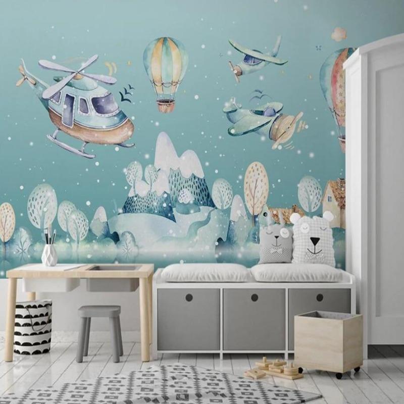 Airplane, Helicopter, and Glider Wallpaper | Murals Wallpaper