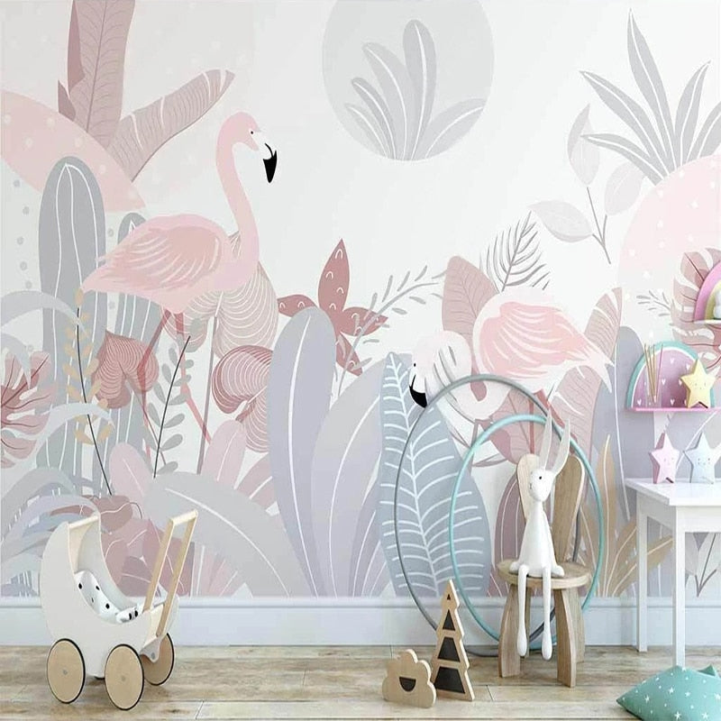 Pastel Baby Pink Flamingo Wallpaper | Murals Wallpaper