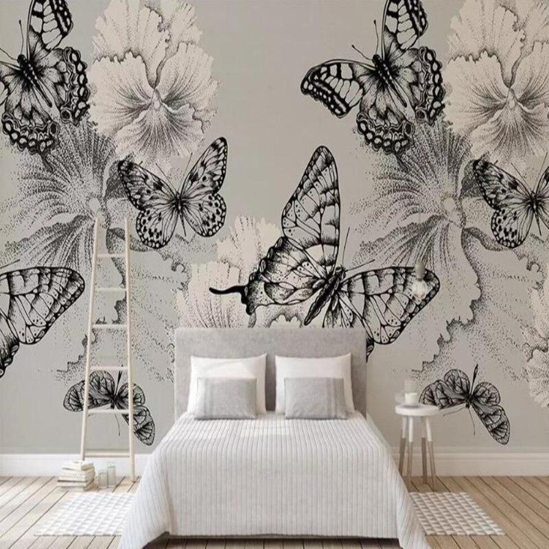 Black and White Butterfly Wallpaper | Murals Wallpaper