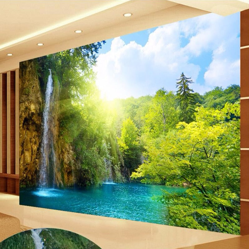 Custom 3D Mural Wallpaper Waterfall Landscape Lake Photo Wallpaper for Living Room Bedroom Walls 3D Wall Murals | Murals Wallpaper